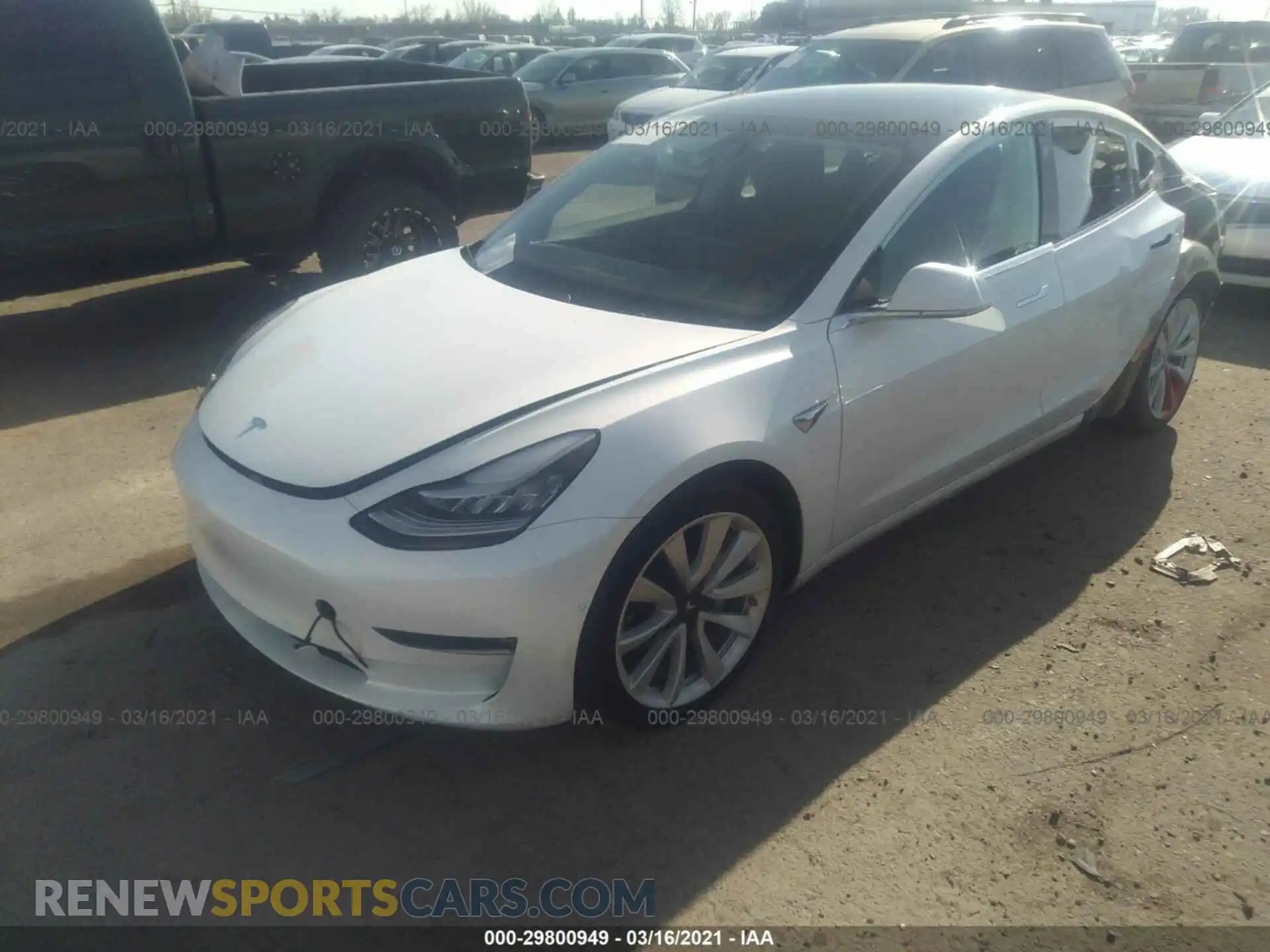 2 Photograph of a damaged car 5YJ3E1EB8KF512818 TESLA MODEL 3 2019