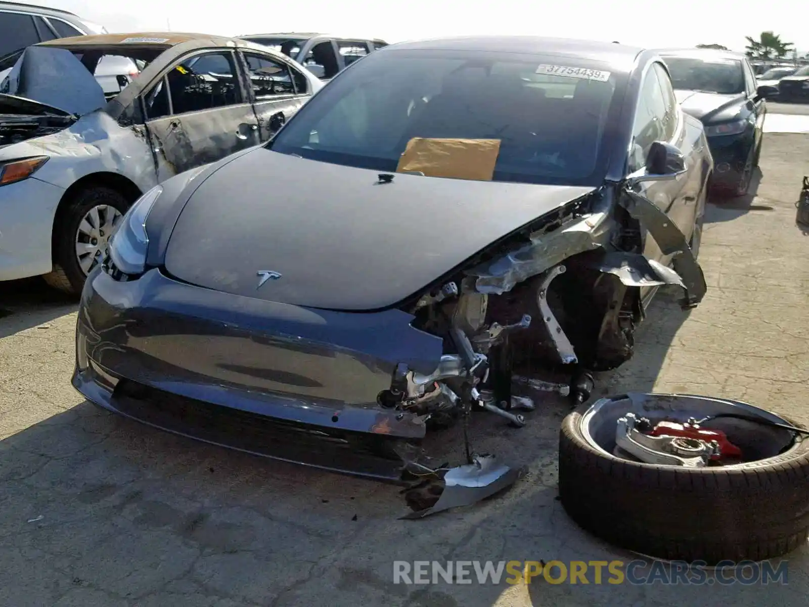 2 Photograph of a damaged car 5YJ3E1EB9KF213998 TESLA MODEL 3 2019
