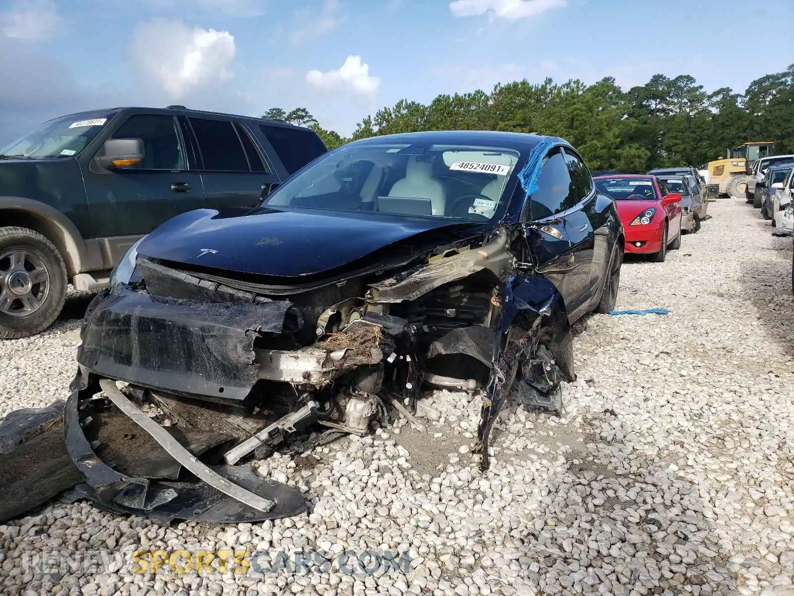 2 Photograph of a damaged car 5YJ3E1EB9KF390700 TESLA MODEL 3 2019