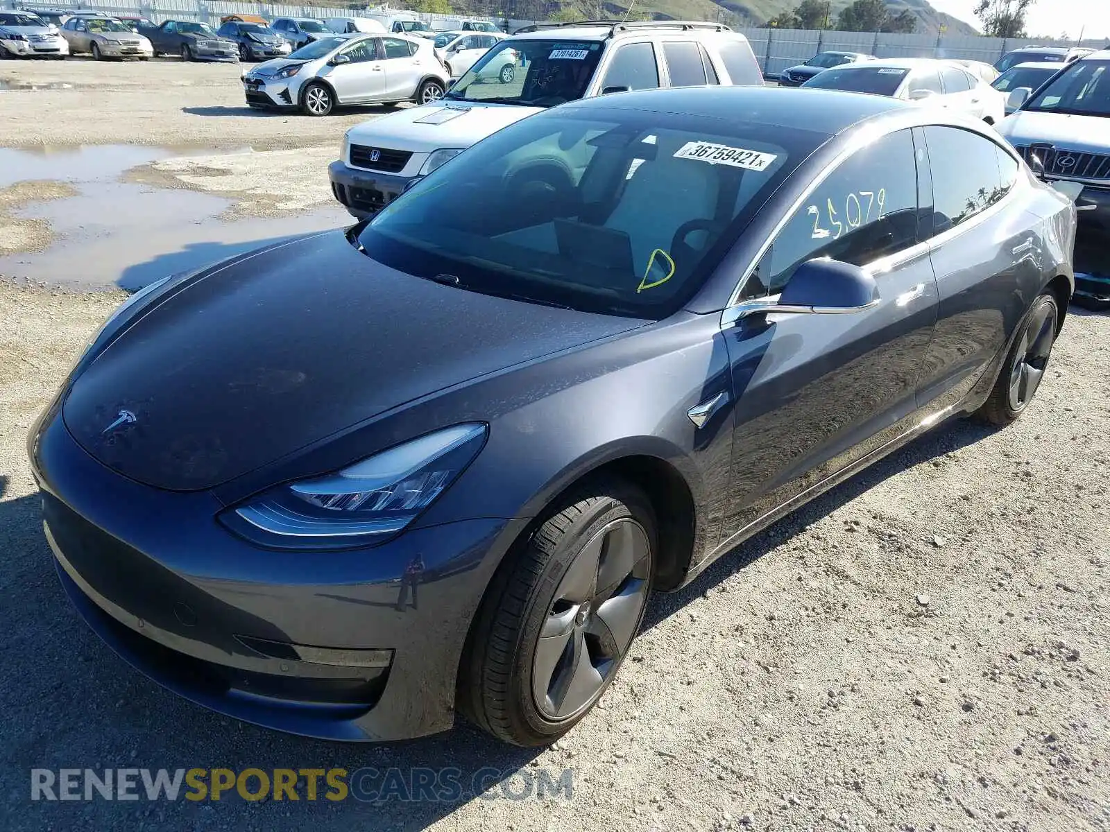 2 Photograph of a damaged car 5YJ3E1EB9KF391166 TESLA MODEL 3 2019