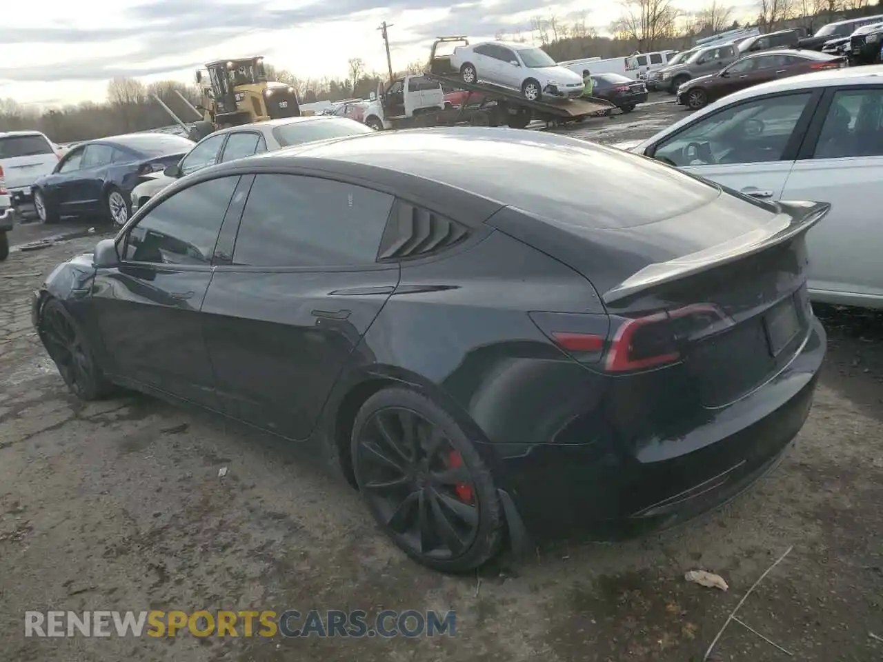 2 fotografías del automóvil dañado 5YJ3E1EB9KF440365 TESLA MODEL 3 2019