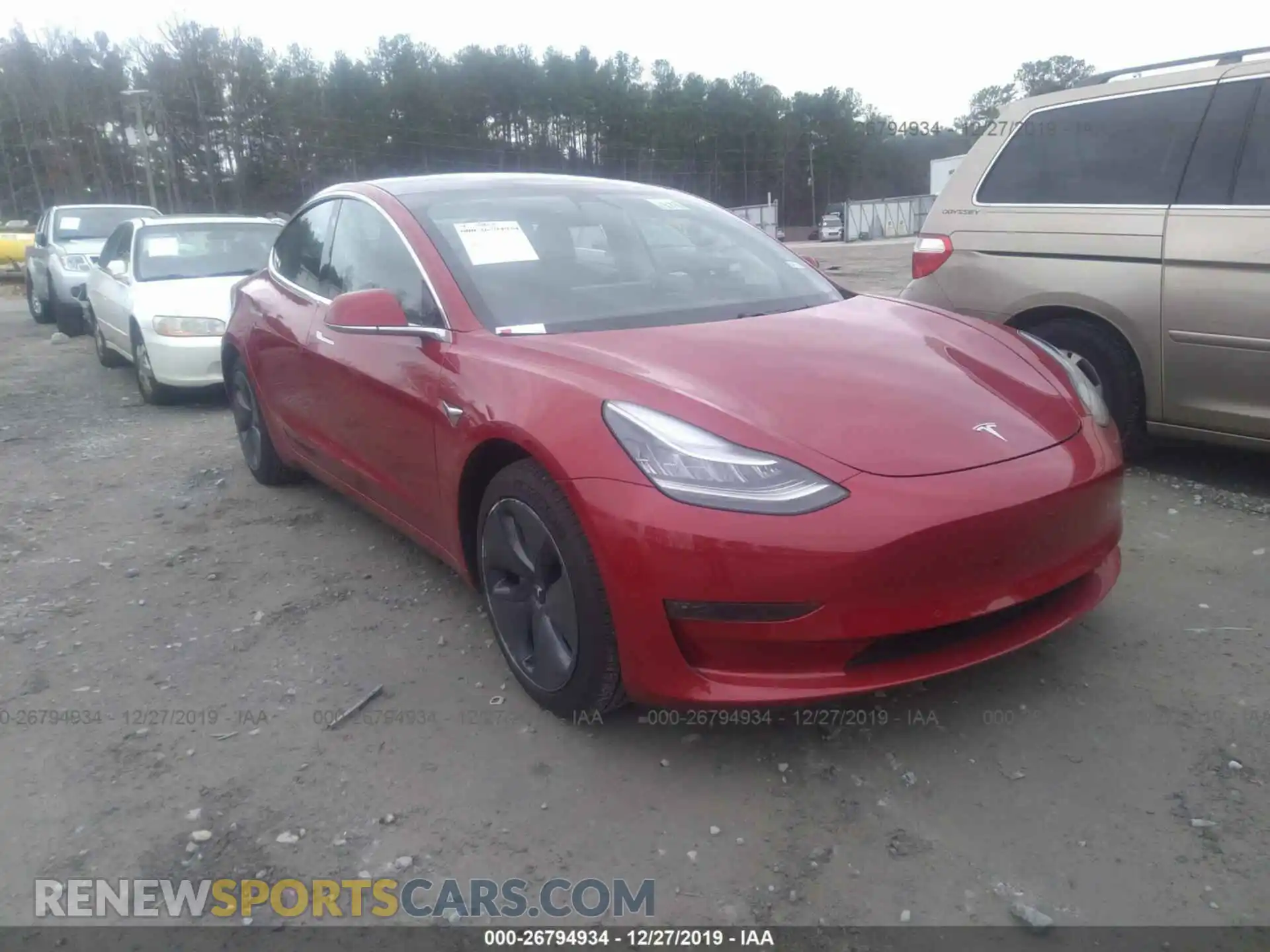 1 Photograph of a damaged car 5YJ3E1EB9KF442097 TESLA MODEL 3 2019