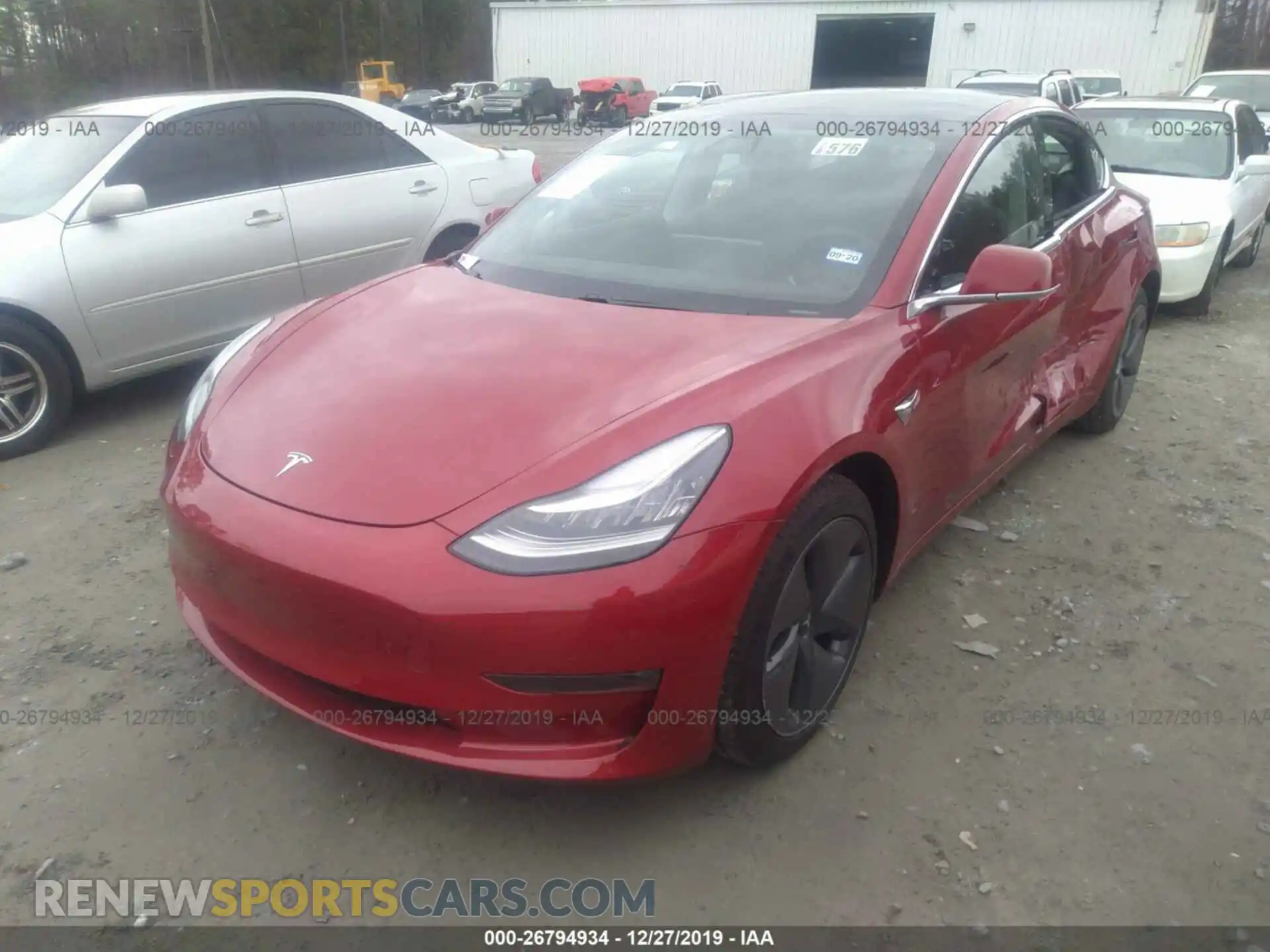 2 Photograph of a damaged car 5YJ3E1EB9KF442097 TESLA MODEL 3 2019