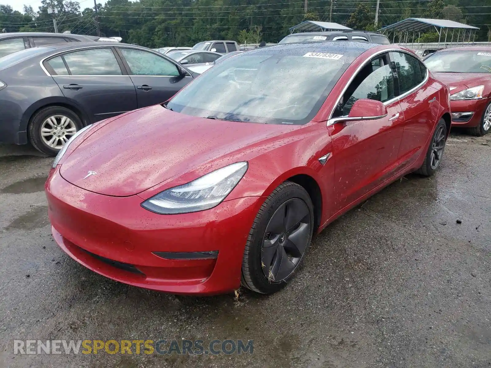2 Photograph of a damaged car 5YJ3E1EB9KF452452 TESLA MODEL 3 2019