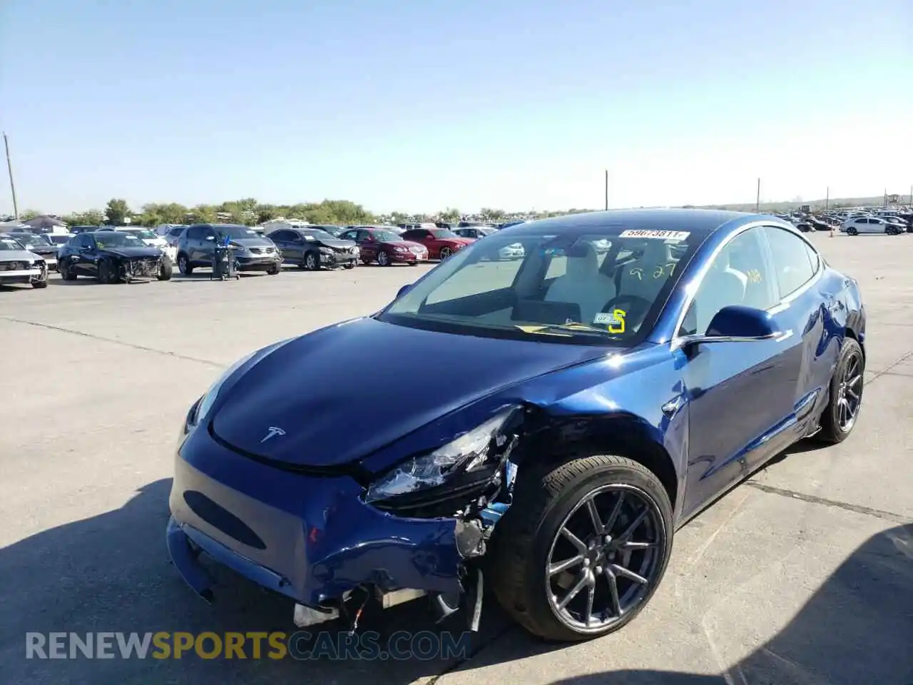 2 Photograph of a damaged car 5YJ3E1EB9KF469512 TESLA MODEL 3 2019