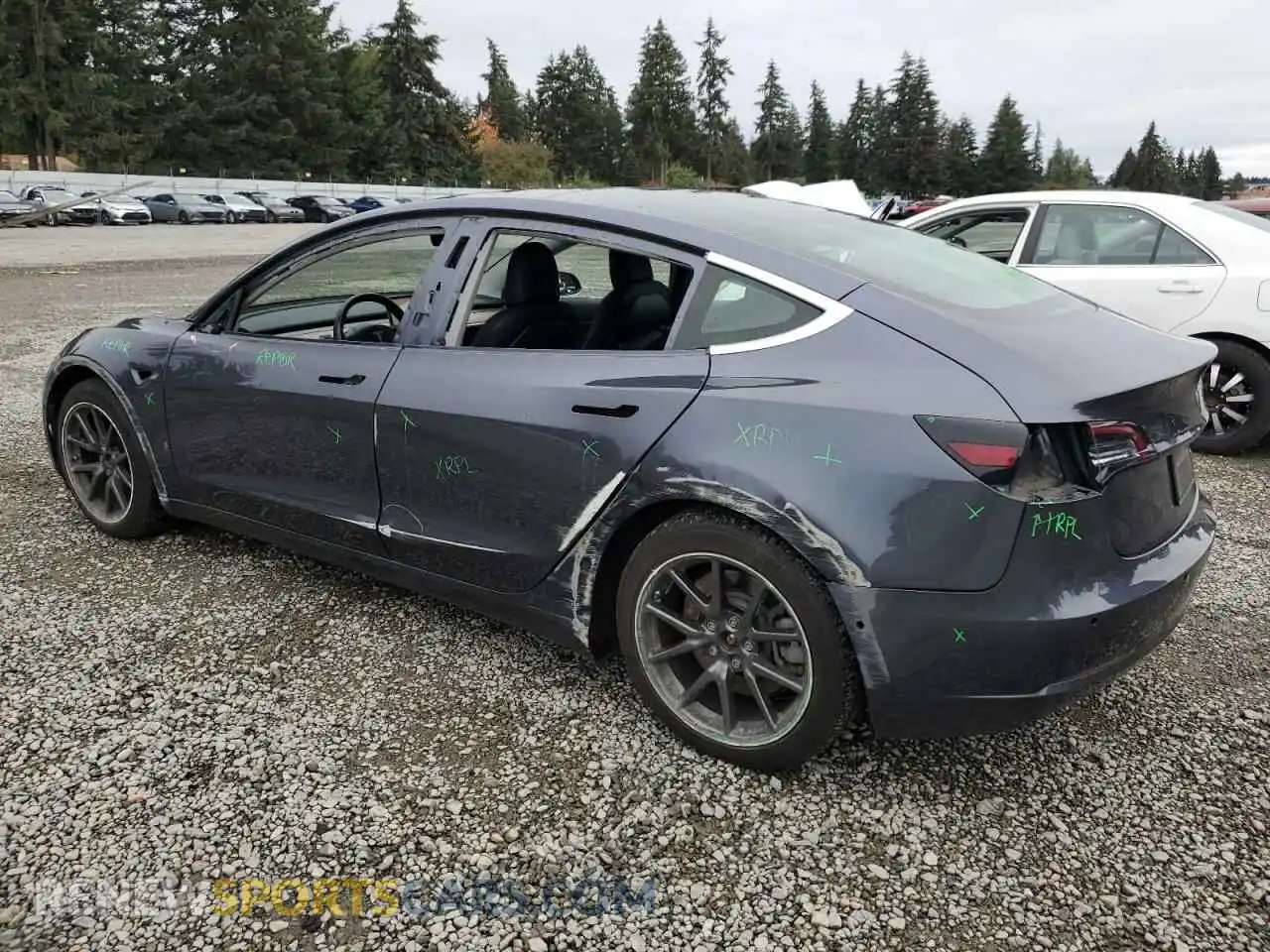 2 Photograph of a damaged car 5YJ3E1EBXKF191719 TESLA MODEL 3 2019