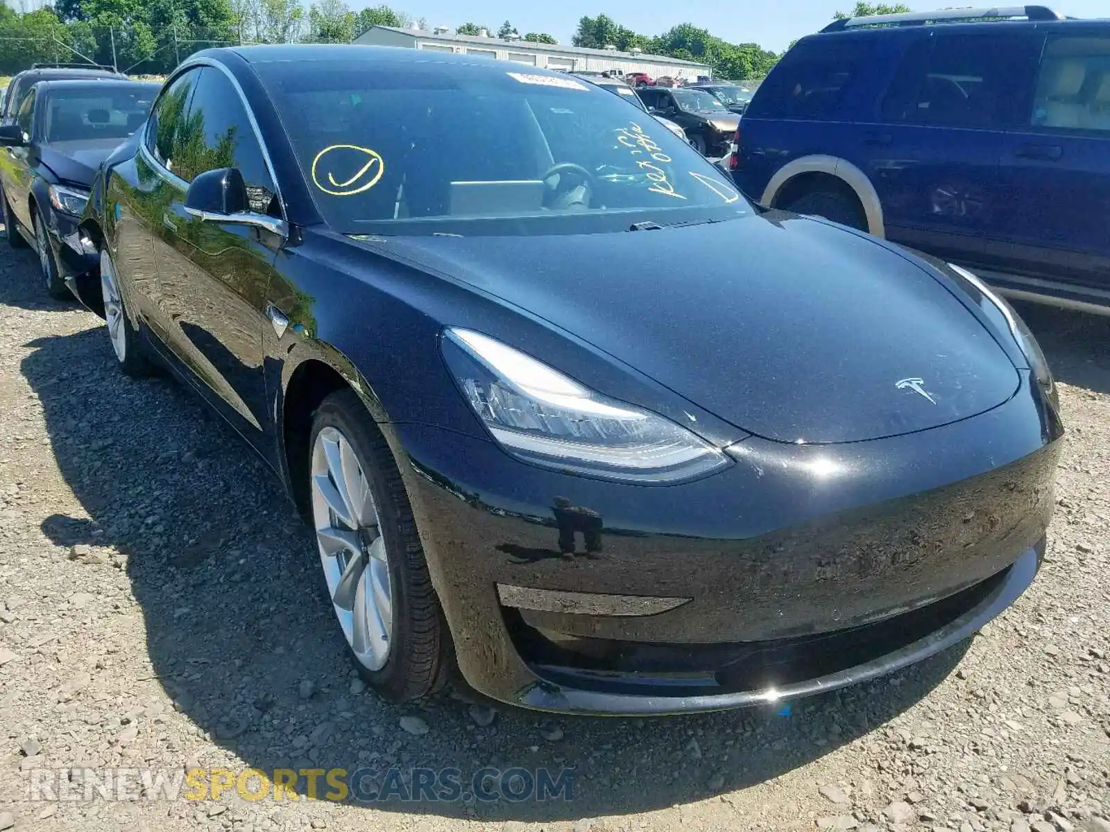 1 Photograph of a damaged car 5YJ3E1EBXKF209006 TESLA MODEL 3 2019