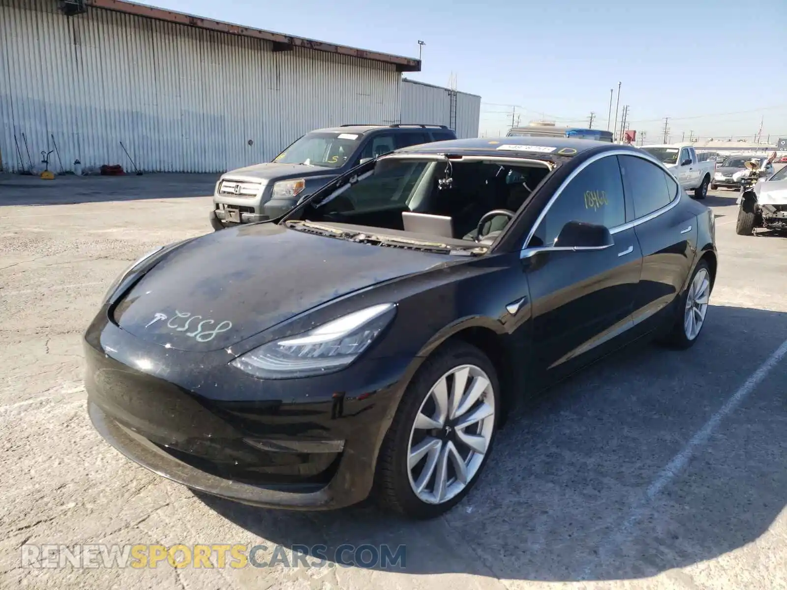 2 Photograph of a damaged car 5YJ3E1EBXKF388714 TESLA MODEL 3 2019