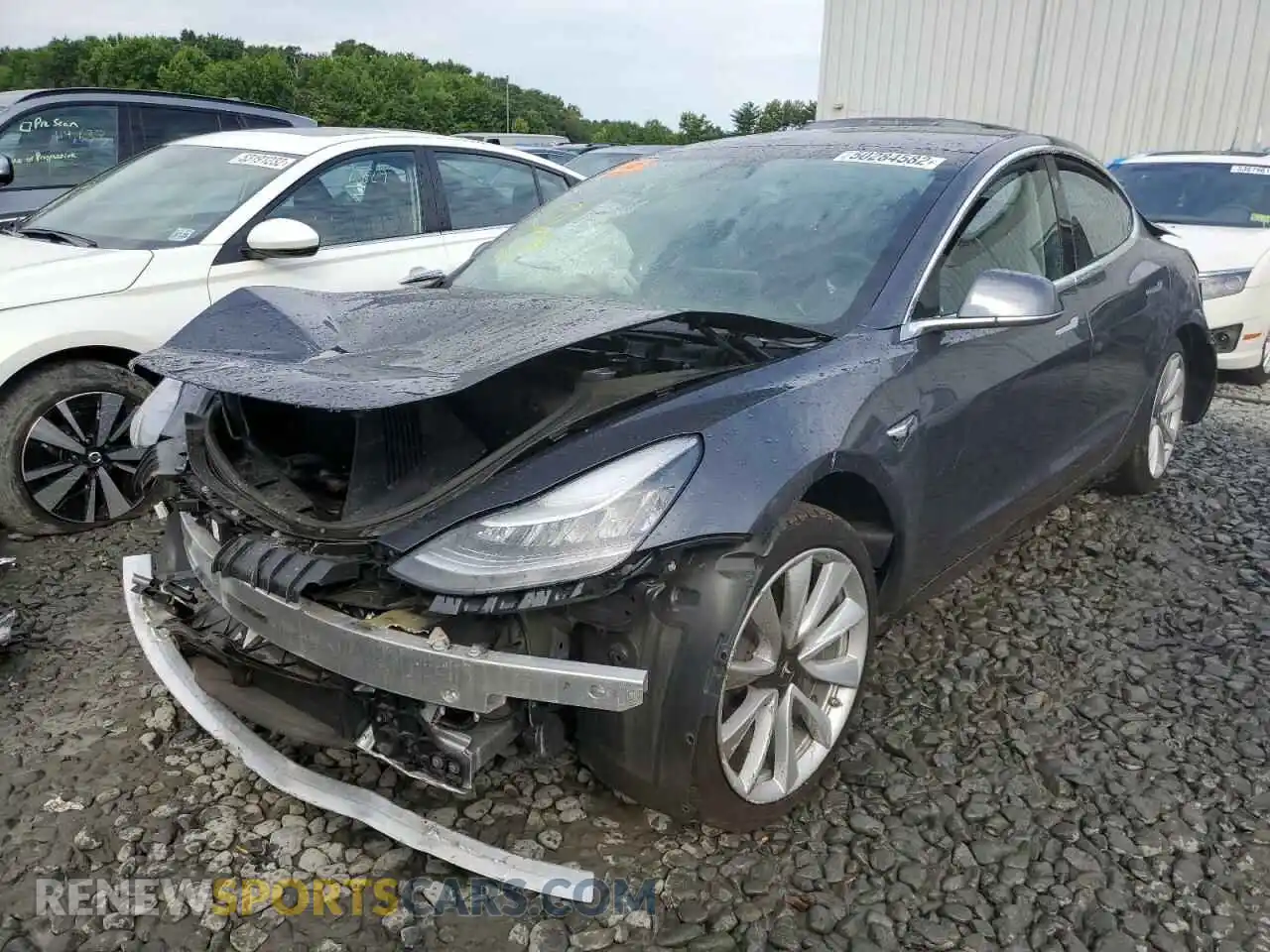 2 Photograph of a damaged car 5YJ3E1EBXKF389099 TESLA MODEL 3 2019