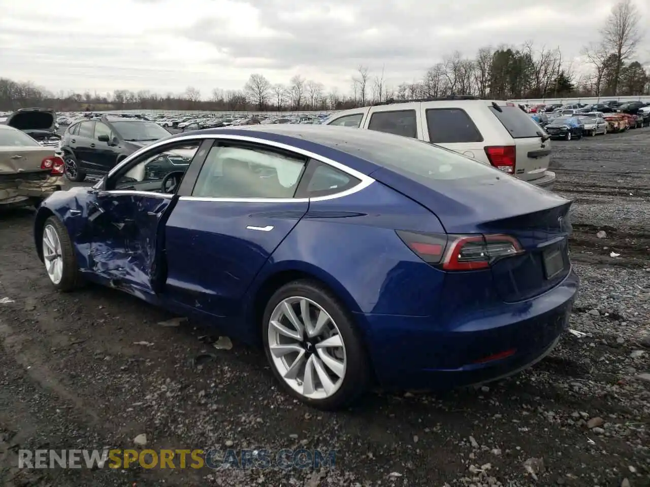 2 Photograph of a damaged car 5YJ3E1EBXKF389877 TESLA MODEL 3 2019