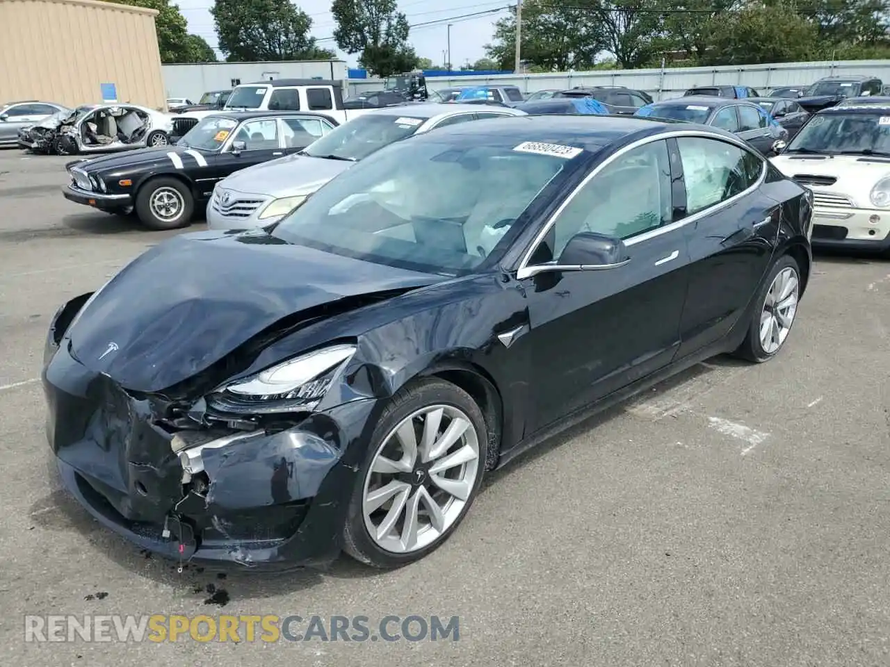 1 Photograph of a damaged car 5YJ3E1EBXKF392259 TESLA MODEL 3 2019