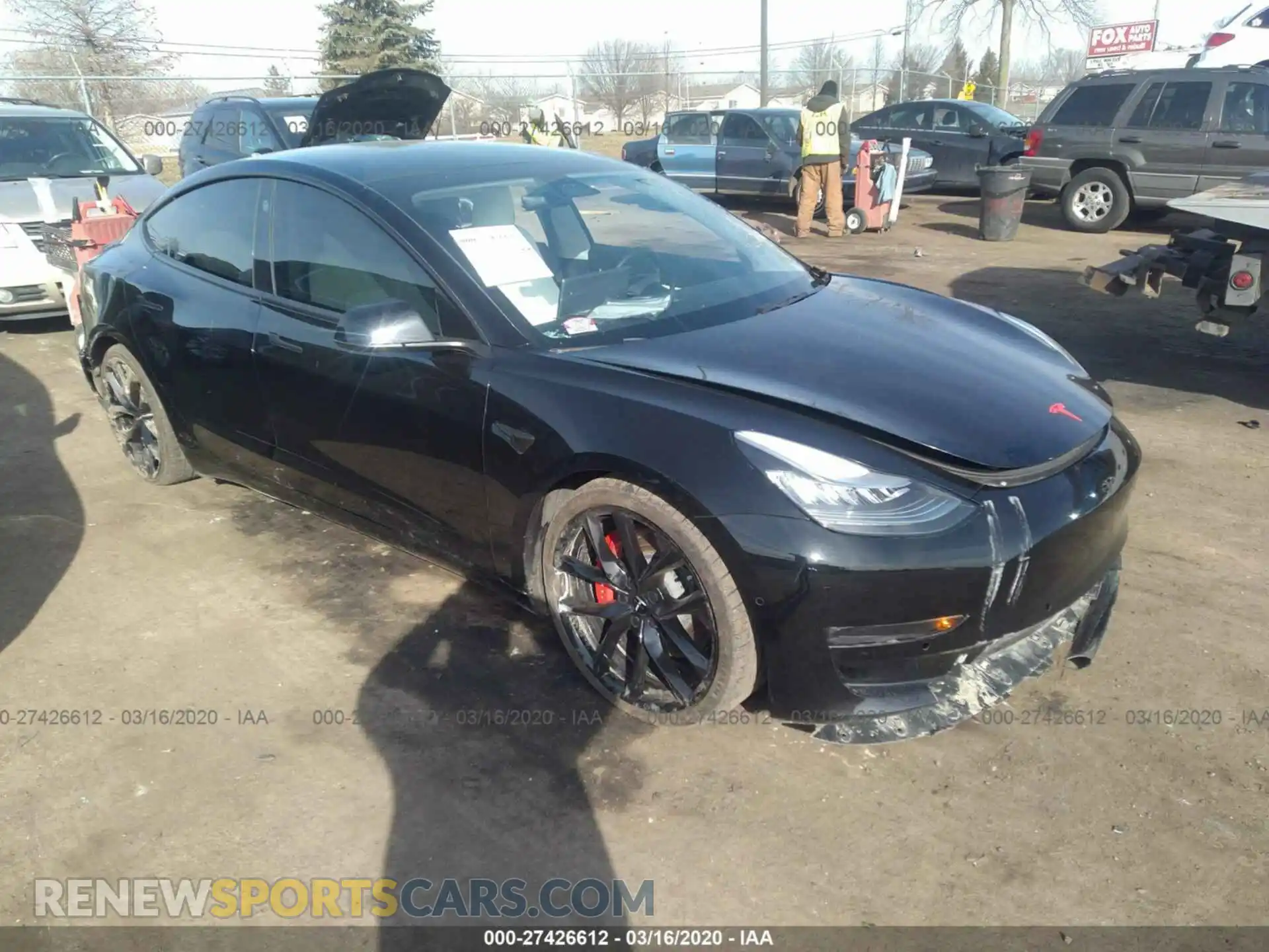1 Photograph of a damaged car 5YJ3E1EBXKF393279 TESLA MODEL 3 2019