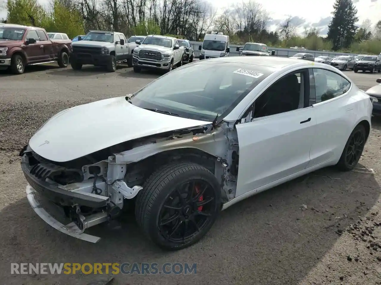 1 Photograph of a damaged car 5YJ3E1EBXKF487064 TESLA MODEL 3 2019