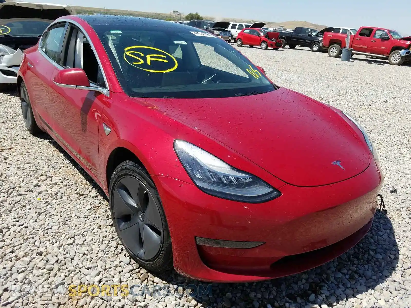 1 Photograph of a damaged car 5YJ3E1EBXXF387269 TESLA MODEL 3 2019