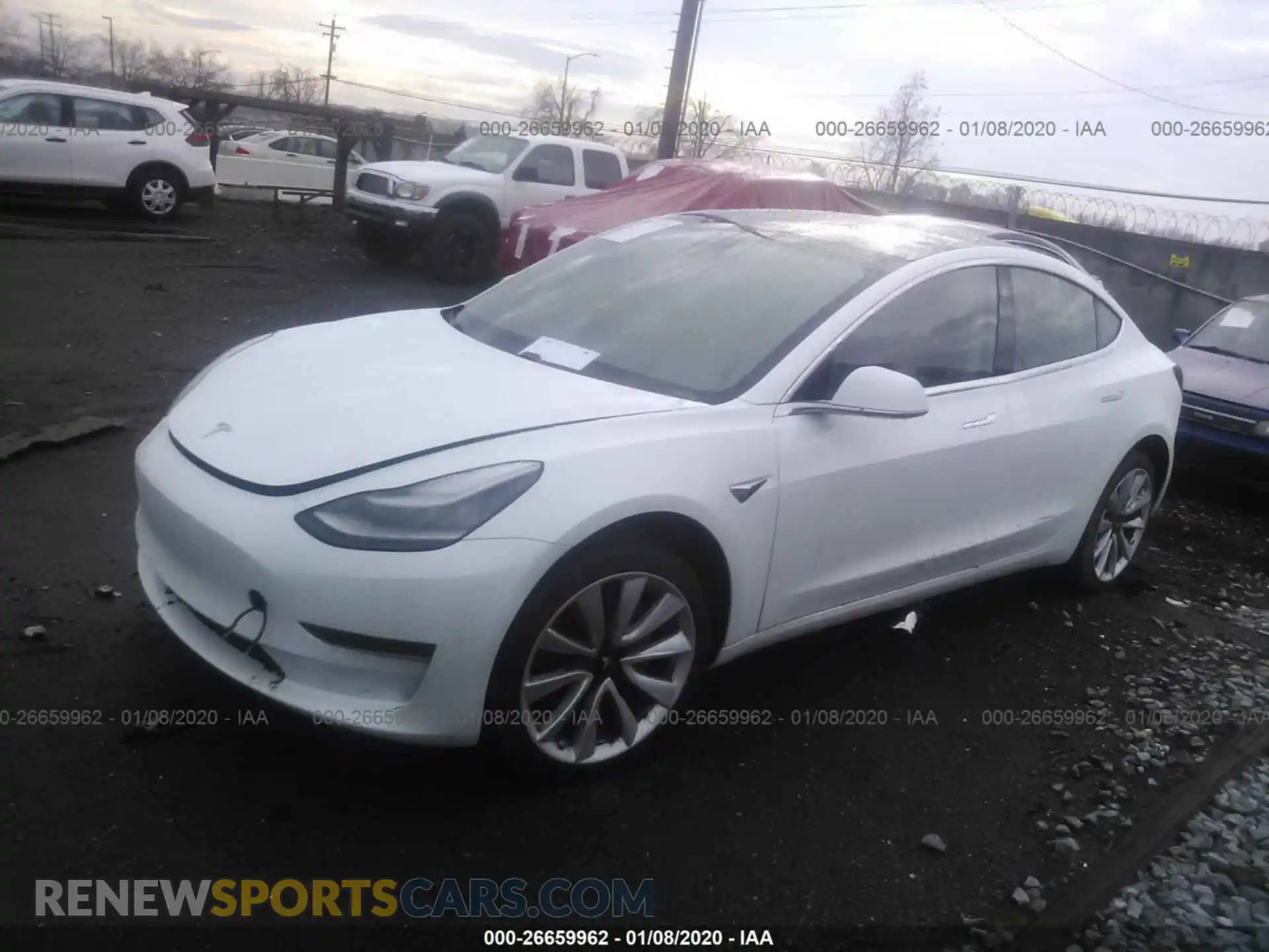 2 Photograph of a damaged car 5YJ3E1EA0LF590910 TESLA MODEL 3 2020