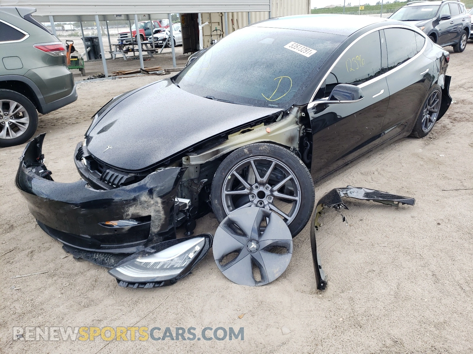 2 Photograph of a damaged car 5YJ3E1EA0LF611156 TESLA MODEL 3 2020