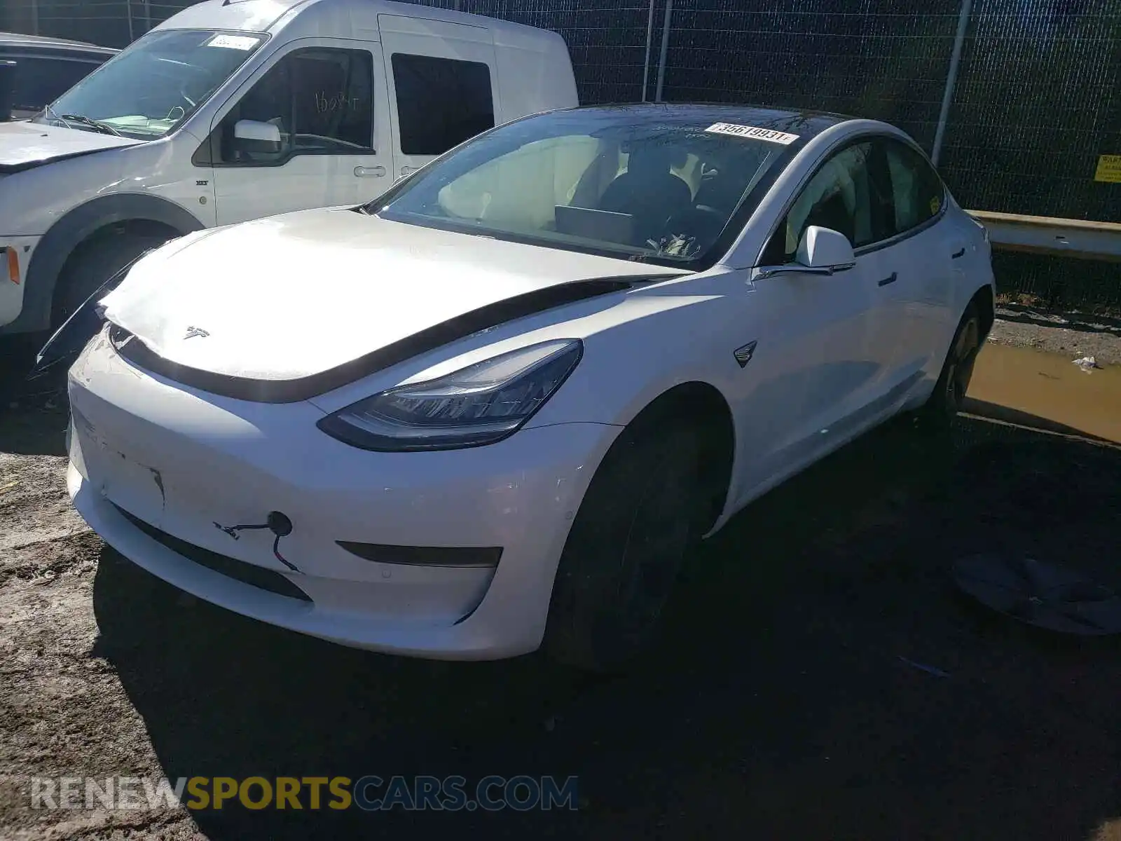 2 Photograph of a damaged car 5YJ3E1EA0LF613053 TESLA MODEL 3 2020