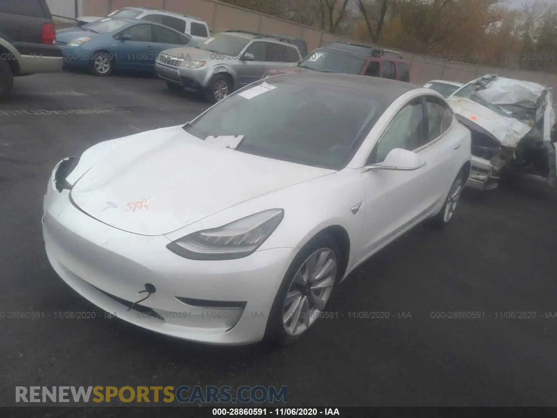 2 Photograph of a damaged car 5YJ3E1EA0LF614400 TESLA MODEL 3 2020