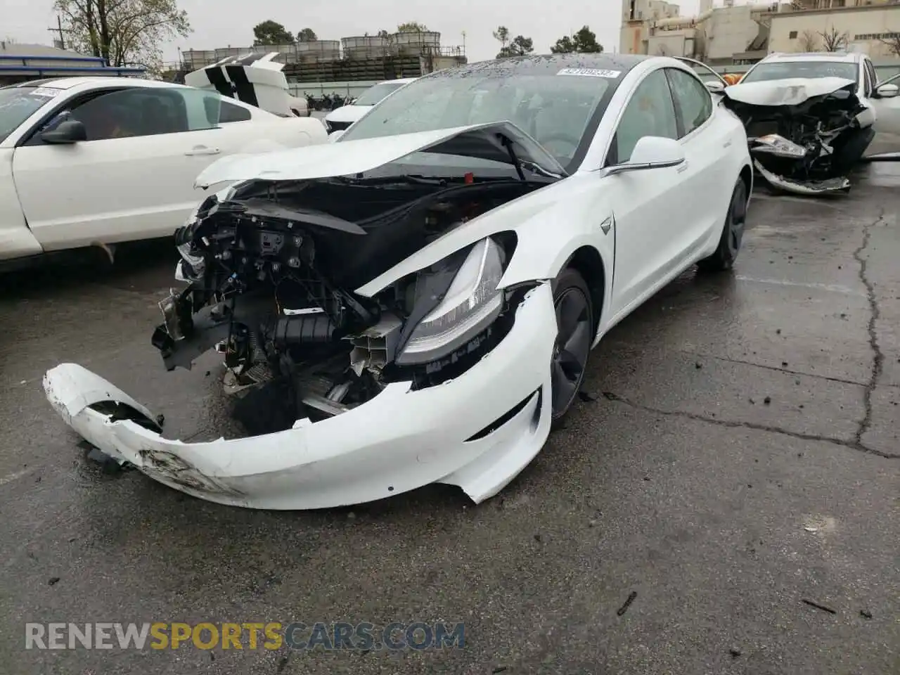 2 Photograph of a damaged car 5YJ3E1EA0LF634713 TESLA MODEL 3 2020