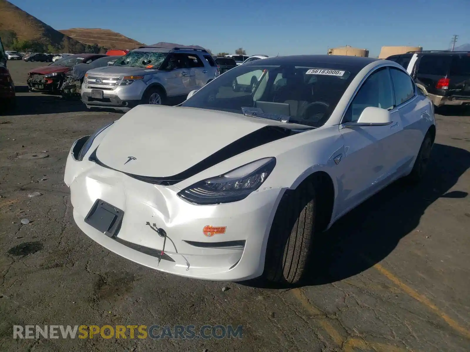 2 Photograph of a damaged car 5YJ3E1EA0LF645226 TESLA MODEL 3 2020