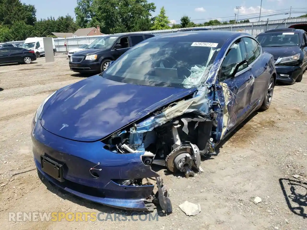 2 Photograph of a damaged car 5YJ3E1EA0LF792386 TESLA MODEL 3 2020