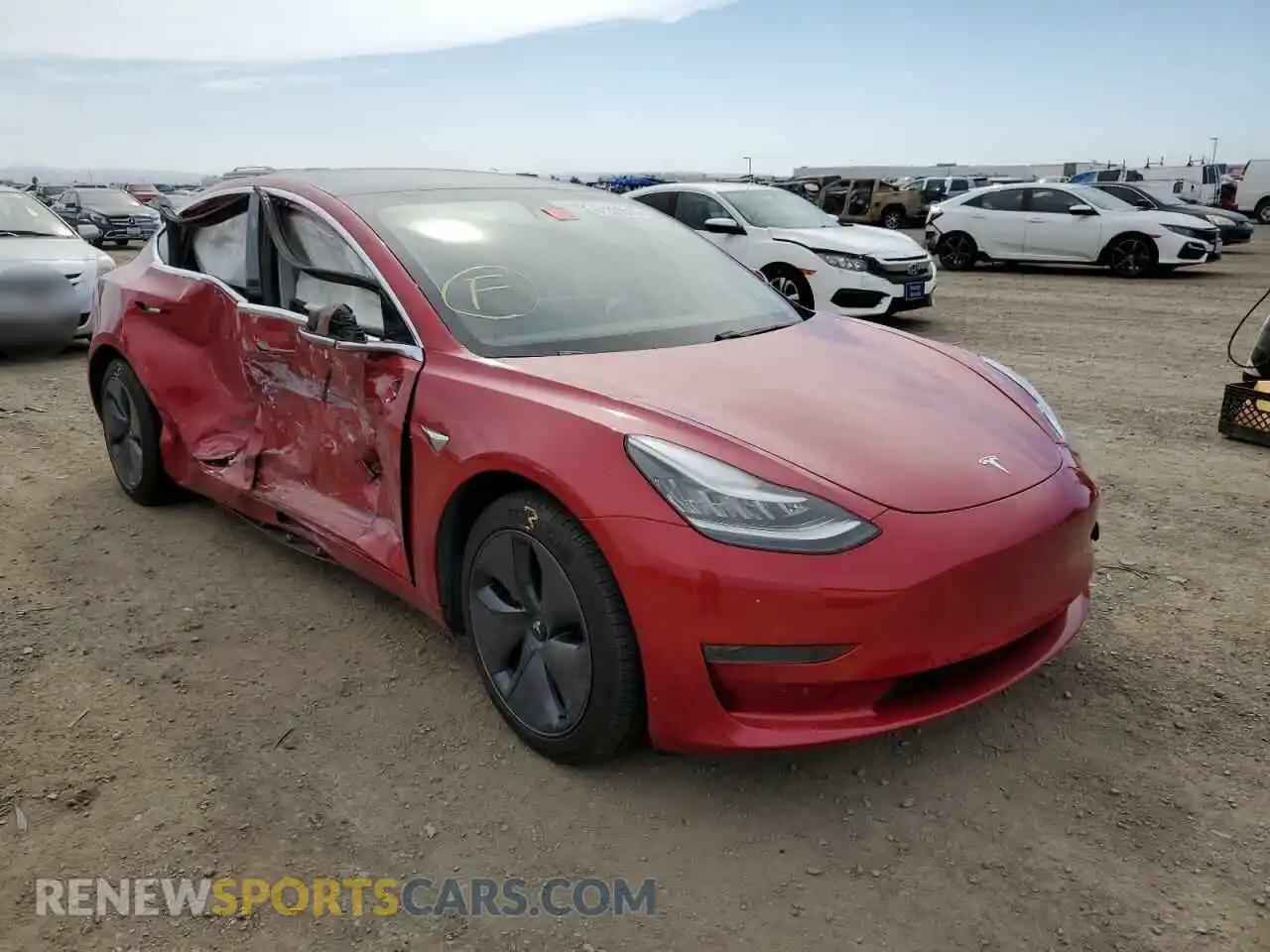 1 Photograph of a damaged car 5YJ3E1EA0LF803693 TESLA MODEL 3 2020