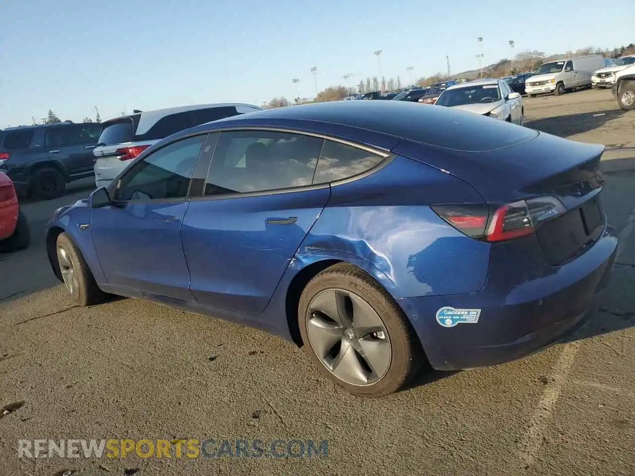 2 Photograph of a damaged car 5YJ3E1EA0LF805654 TESLA MODEL 3 2020