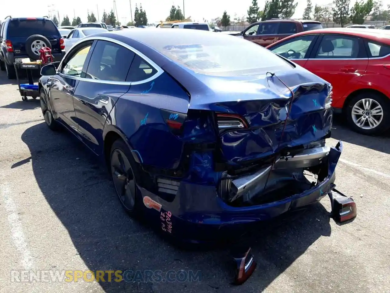 3 Photograph of a damaged car 5YJ3E1EA1LF631223 TESLA MODEL 3 2020