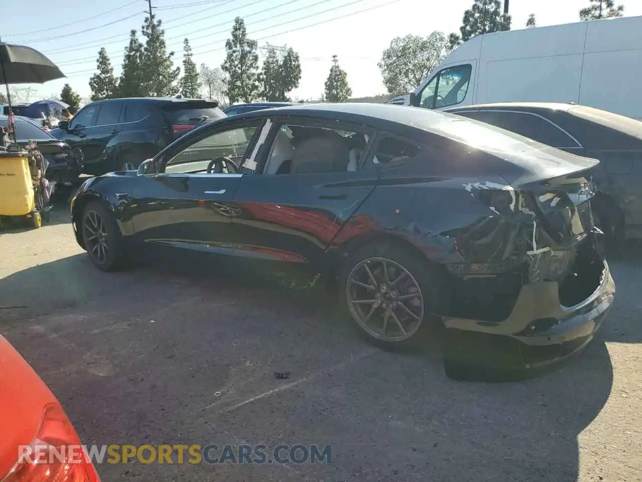 2 Photograph of a damaged car 5YJ3E1EA1LF645879 TESLA MODEL 3 2020