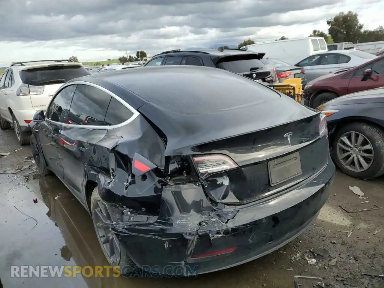 2 Photograph of a damaged car 5YJ3E1EA1LF704574 TESLA MODEL 3 2020