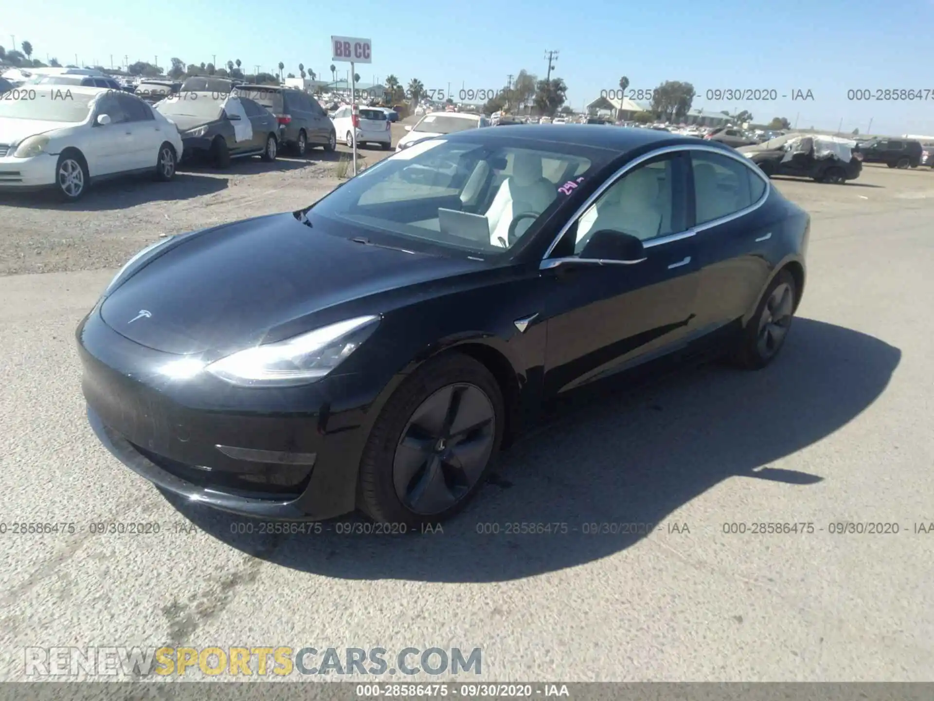 2 Photograph of a damaged car 5YJ3E1EA1LF745965 TESLA MODEL 3 2020