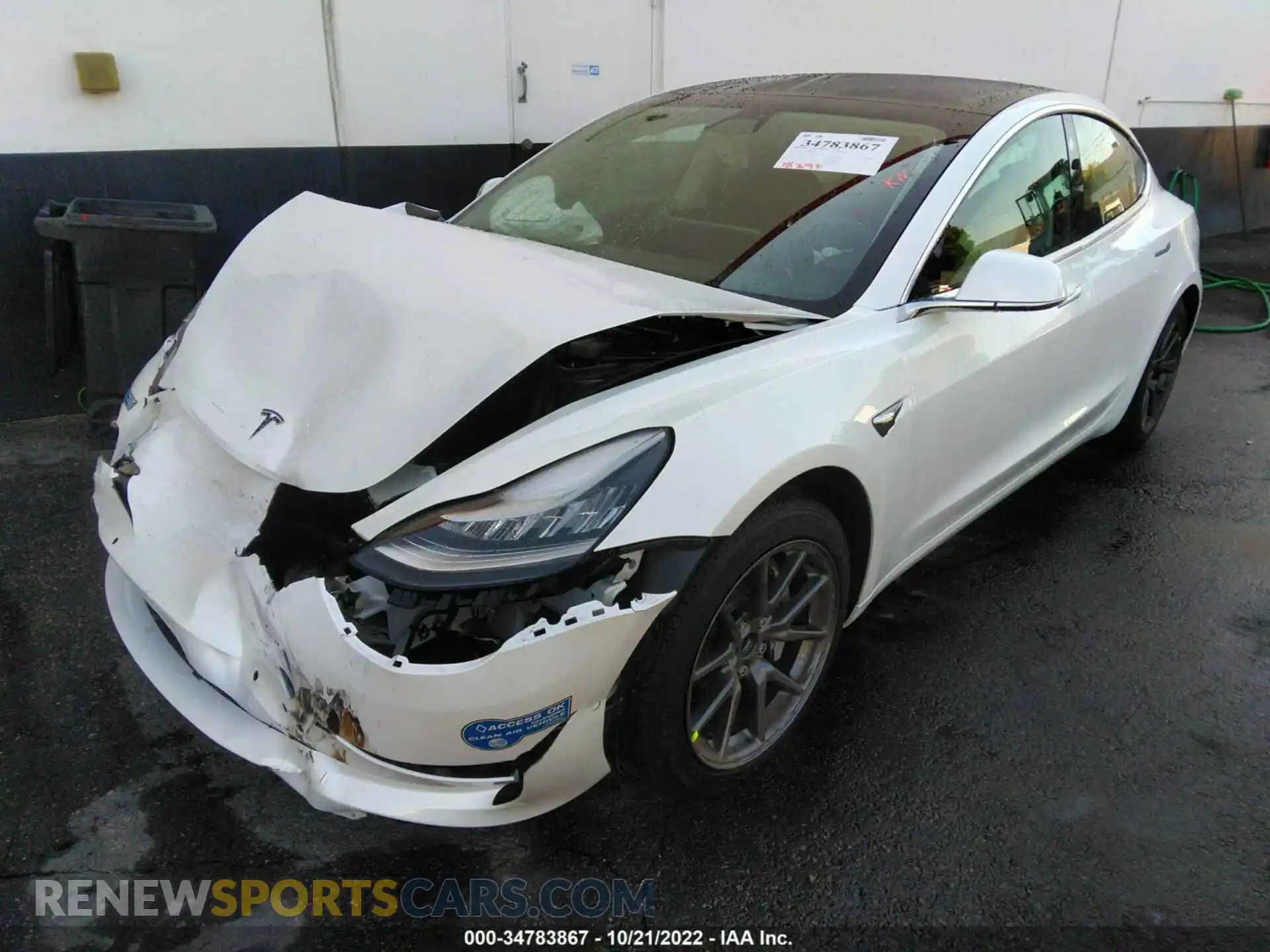 2 Photograph of a damaged car 5YJ3E1EA1LF799363 TESLA MODEL 3 2020