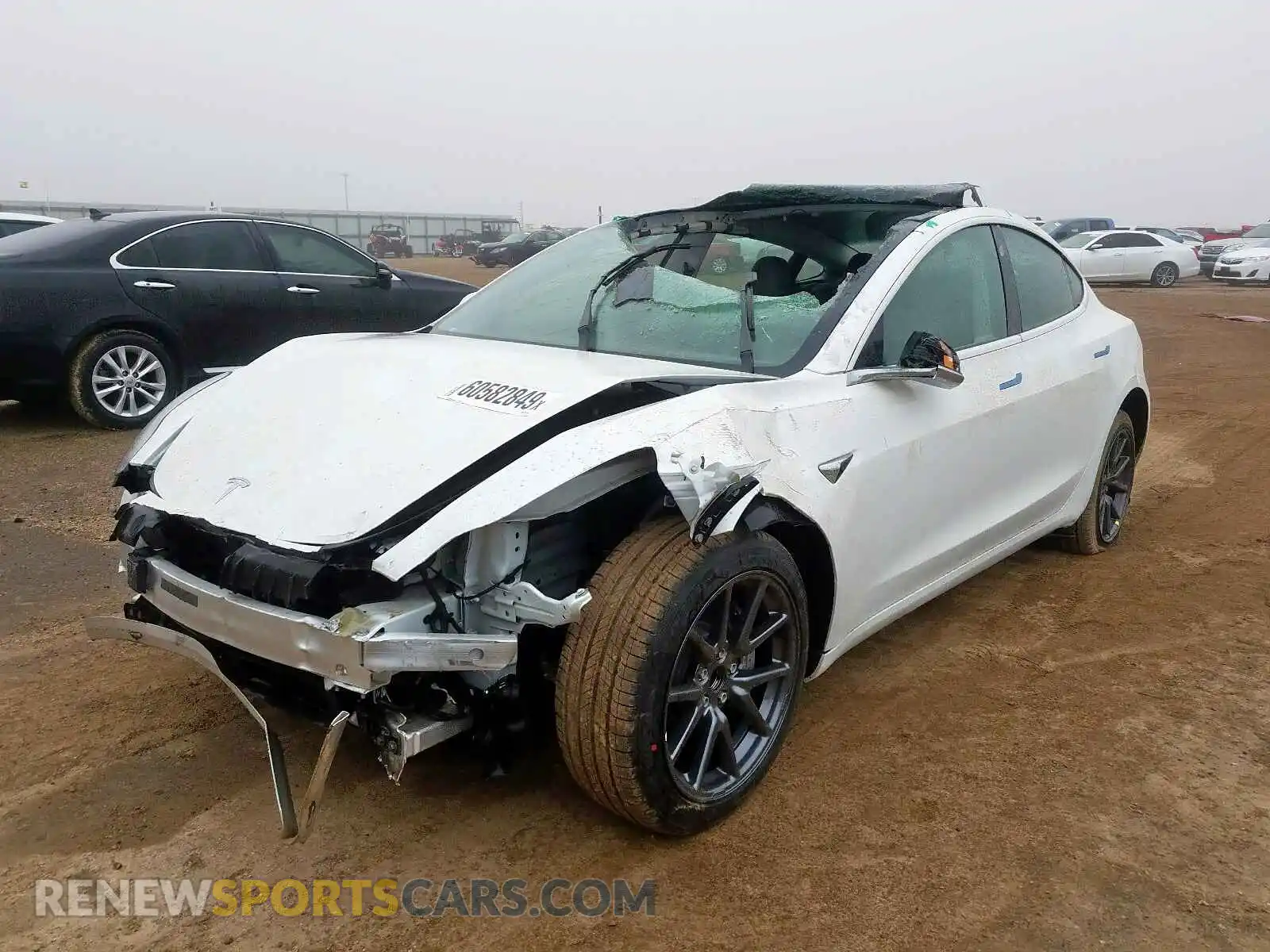 2 Photograph of a damaged car 5YJ3E1EA2LF612146 TESLA MODEL 3 2020