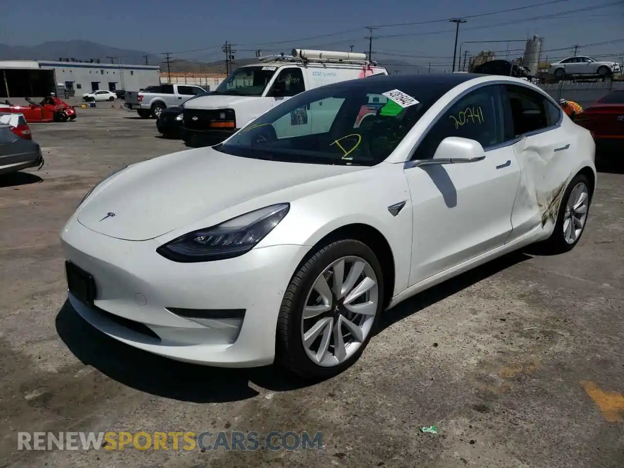 2 Photograph of a damaged car 5YJ3E1EA2LF645812 TESLA MODEL 3 2020