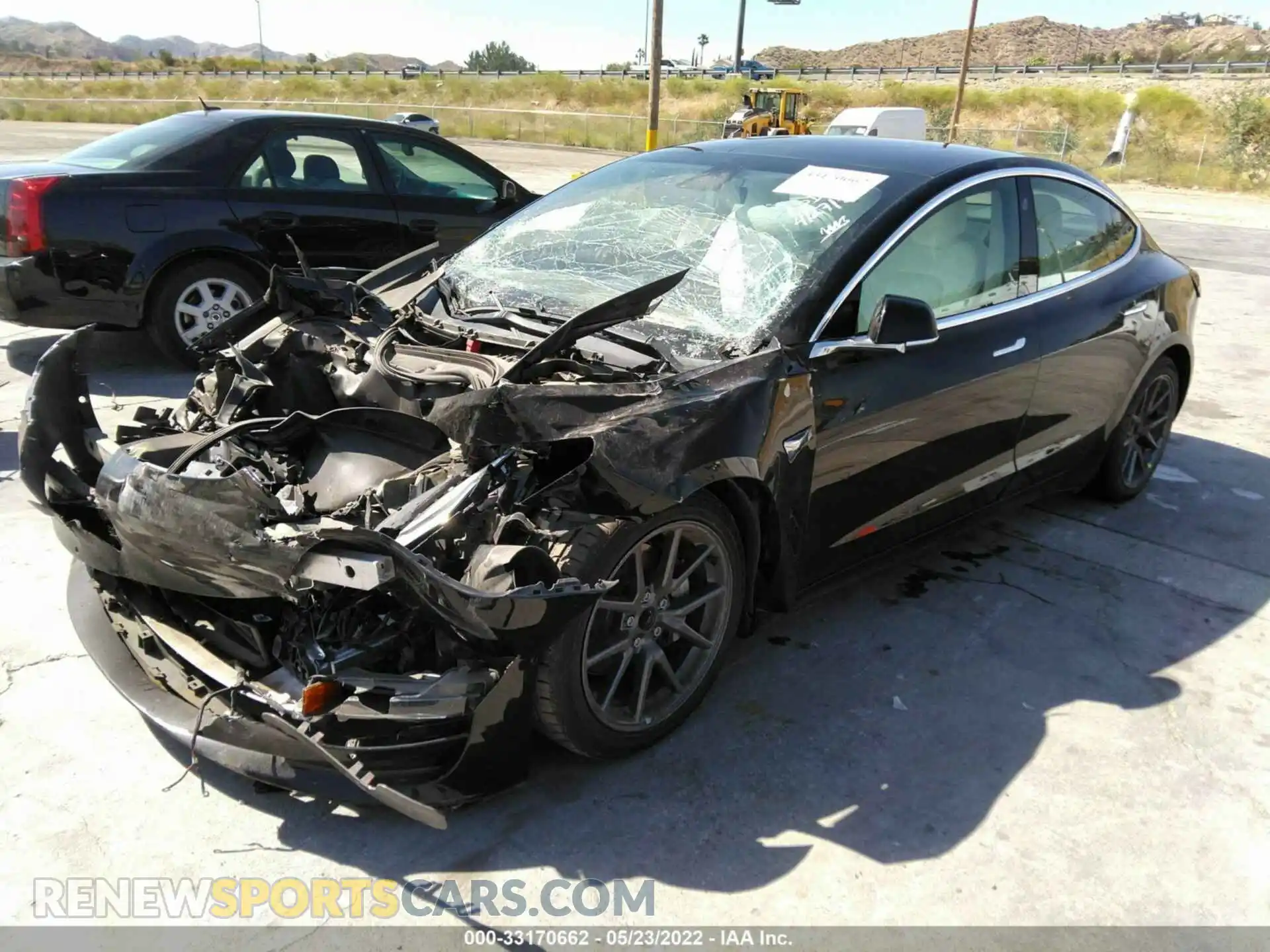 2 Photograph of a damaged car 5YJ3E1EA2LF662075 TESLA MODEL 3 2020