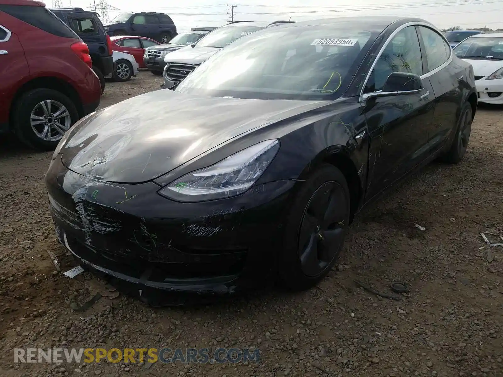 2 Photograph of a damaged car 5YJ3E1EA2LF792177 TESLA MODEL 3 2020
