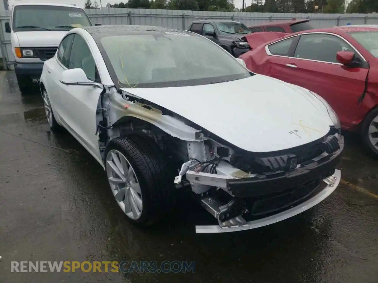 1 Photograph of a damaged car 5YJ3E1EA3LF717715 TESLA MODEL 3 2020
