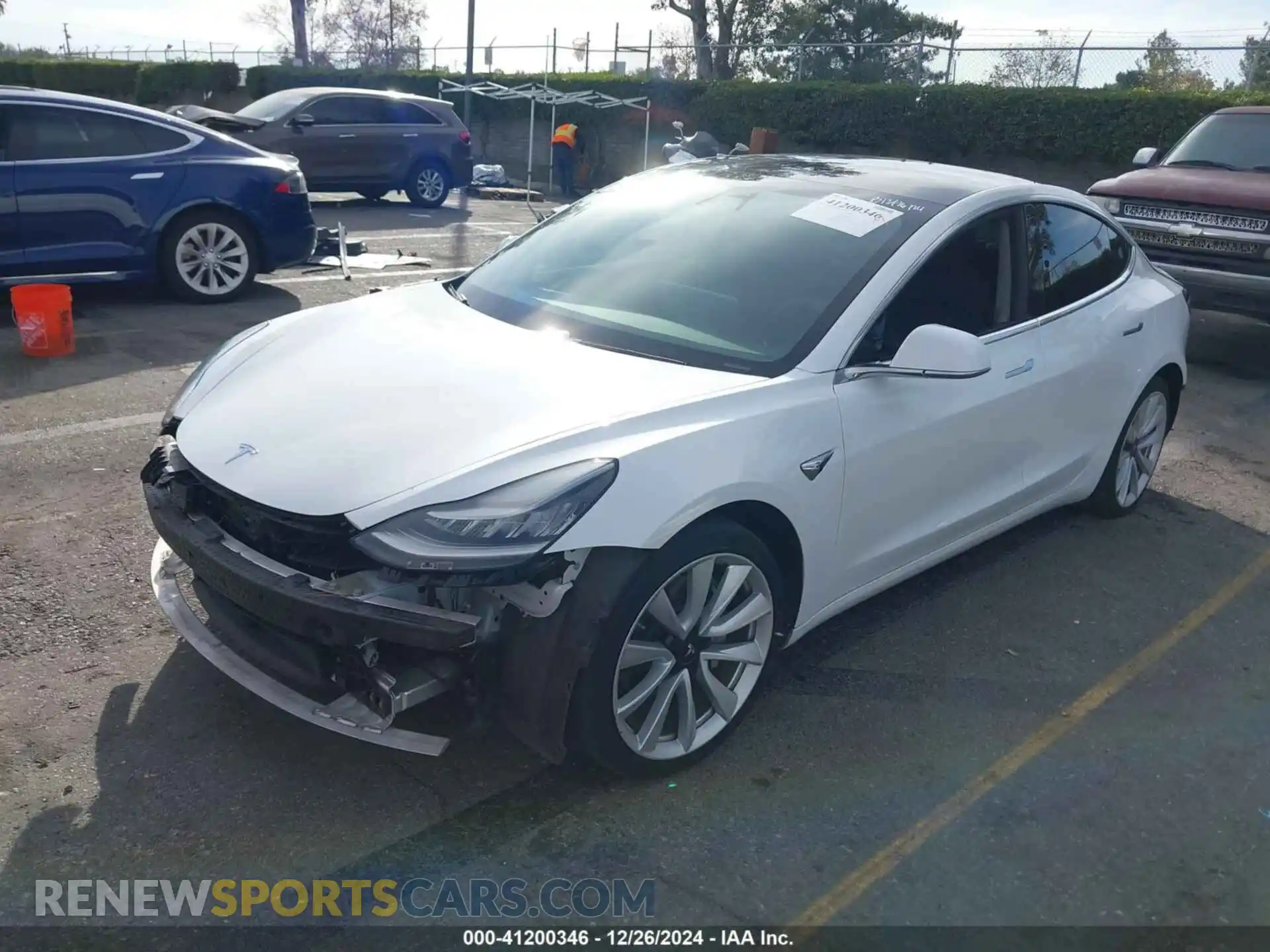 2 Photograph of a damaged car 5YJ3E1EA3LF740850 TESLA MODEL 3 2020