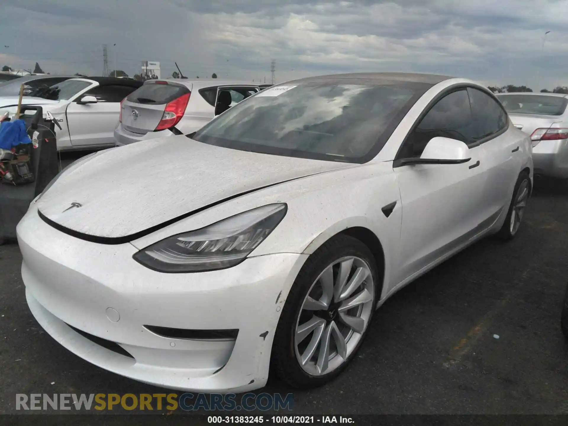 2 Photograph of a damaged car 5YJ3E1EA4LF740825 TESLA MODEL 3 2020