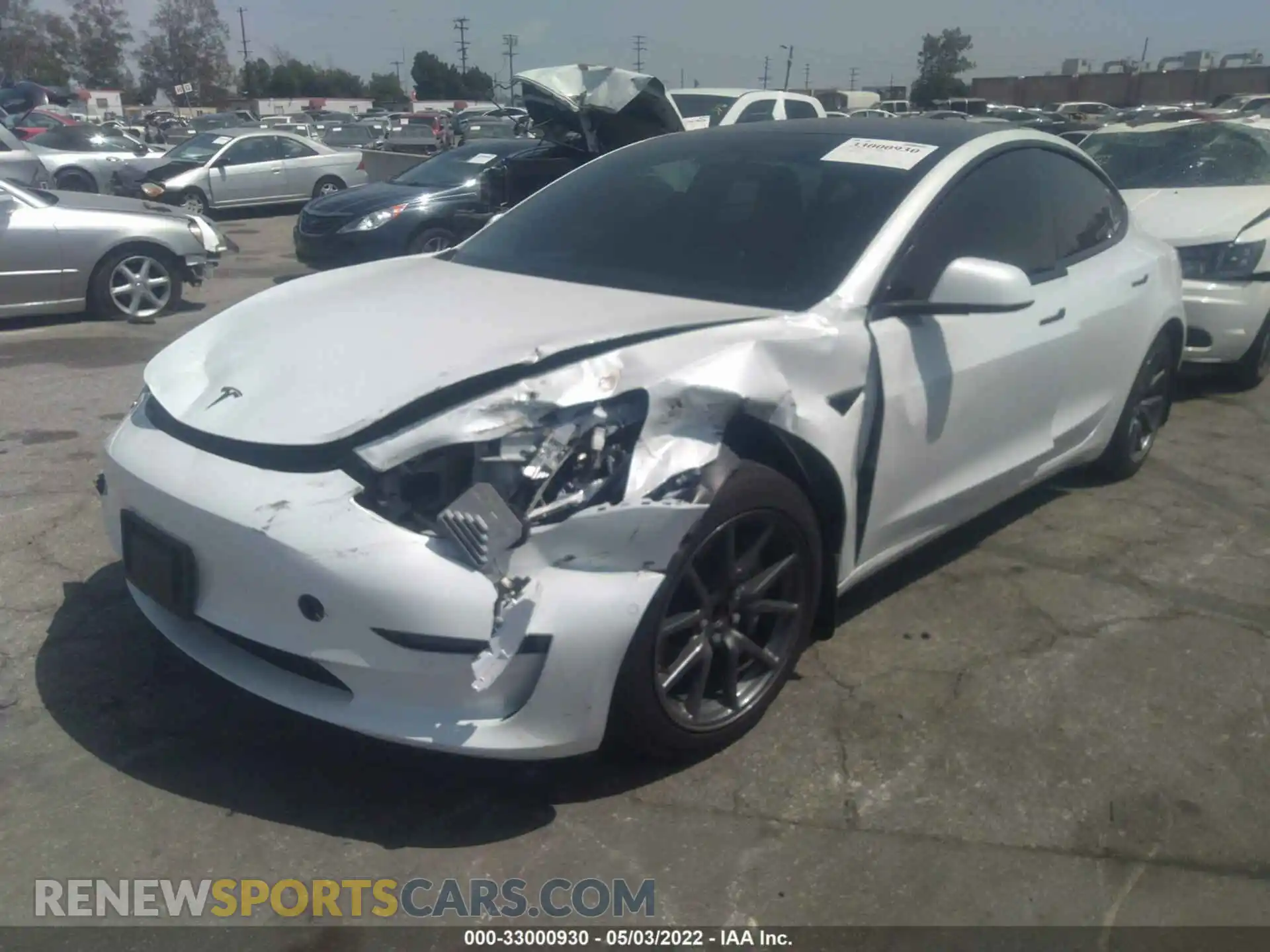 2 Photograph of a damaged car 5YJ3E1EA4LF744941 TESLA MODEL 3 2020