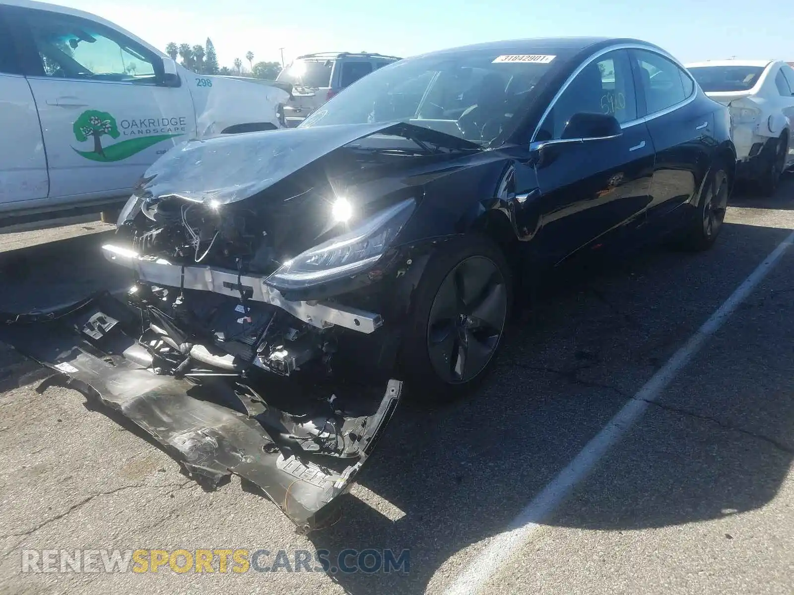 2 Photograph of a damaged car 5YJ3E1EA5LF739036 TESLA MODEL 3 2020