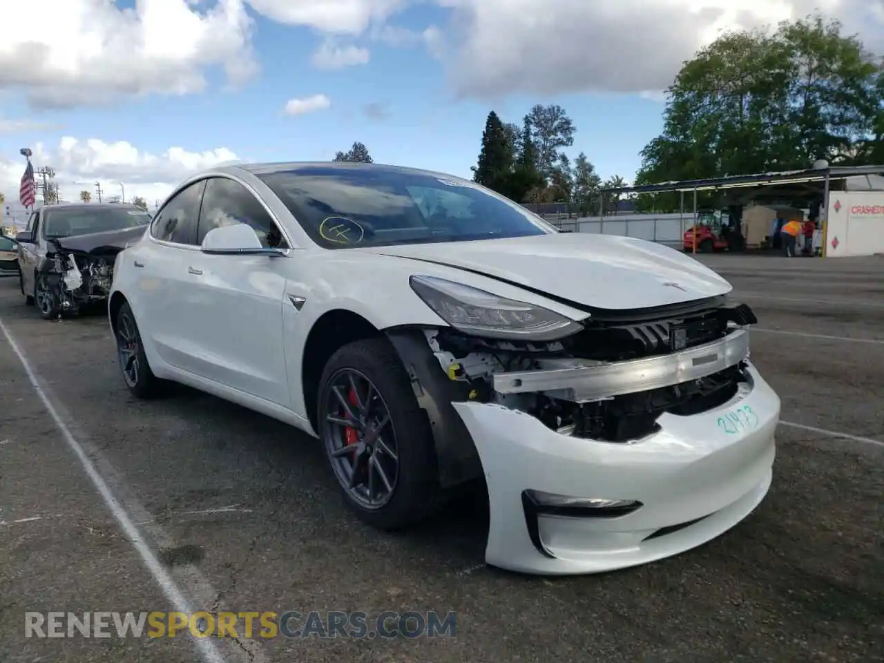1 Photograph of a damaged car 5YJ3E1EA5LF800014 TESLA MODEL 3 2020
