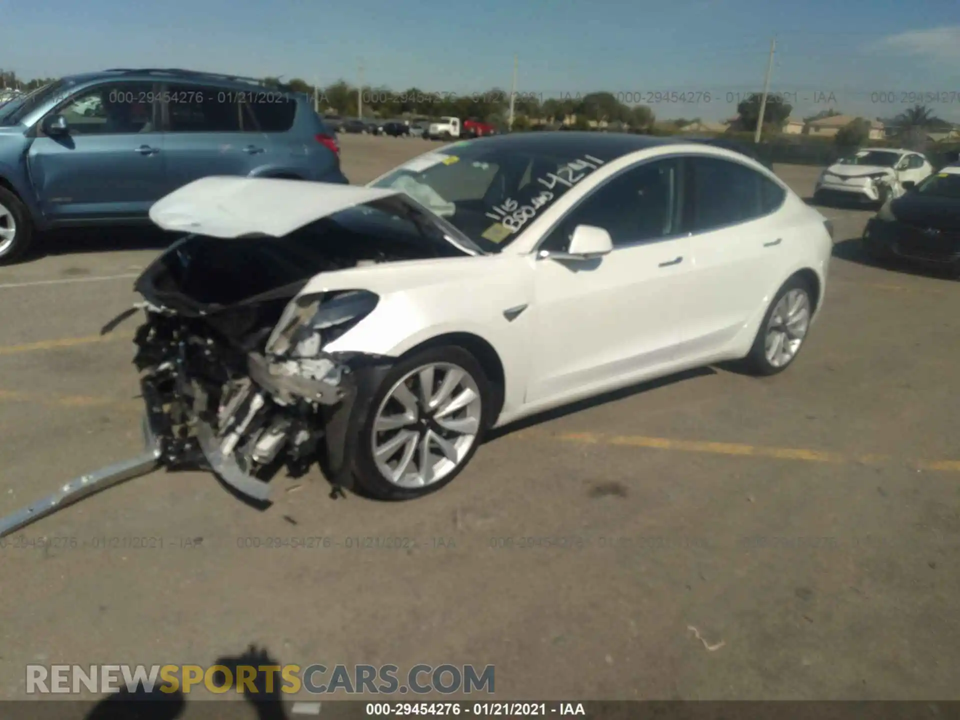 2 Photograph of a damaged car 5YJ3E1EA6LF614241 TESLA MODEL 3 2020