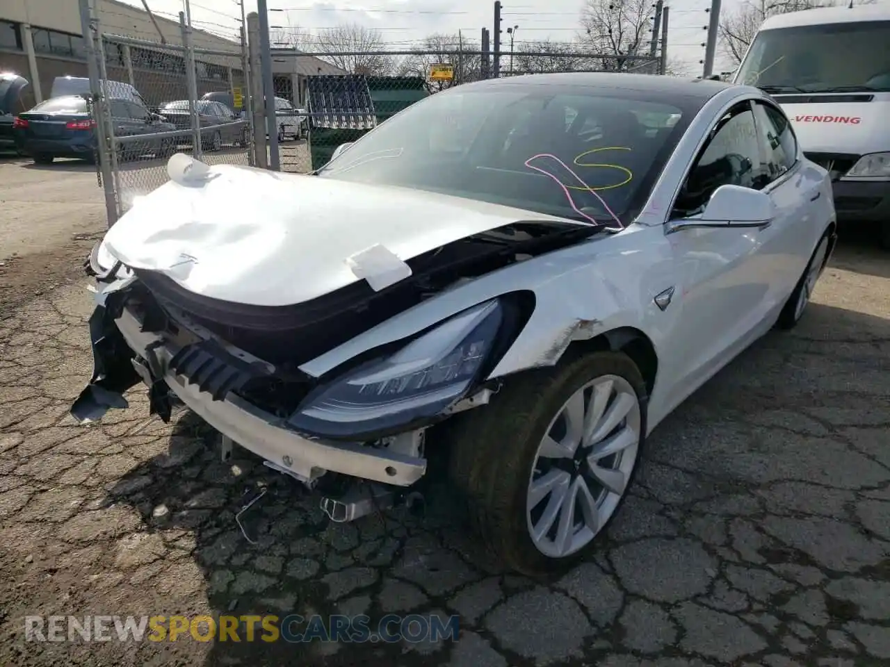 2 Photograph of a damaged car 5YJ3E1EA6LF661625 TESLA MODEL 3 2020