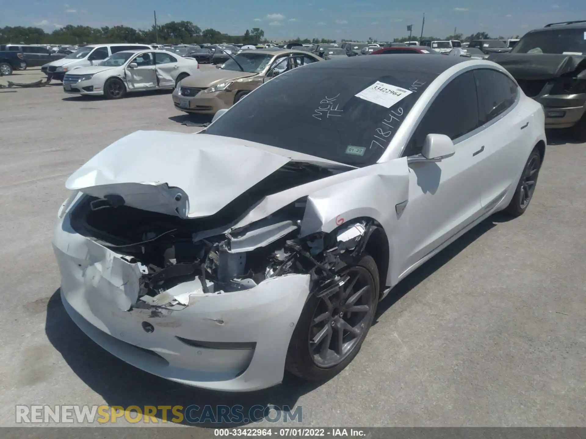 2 Photograph of a damaged car 5YJ3E1EA6LF718146 TESLA MODEL 3 2020