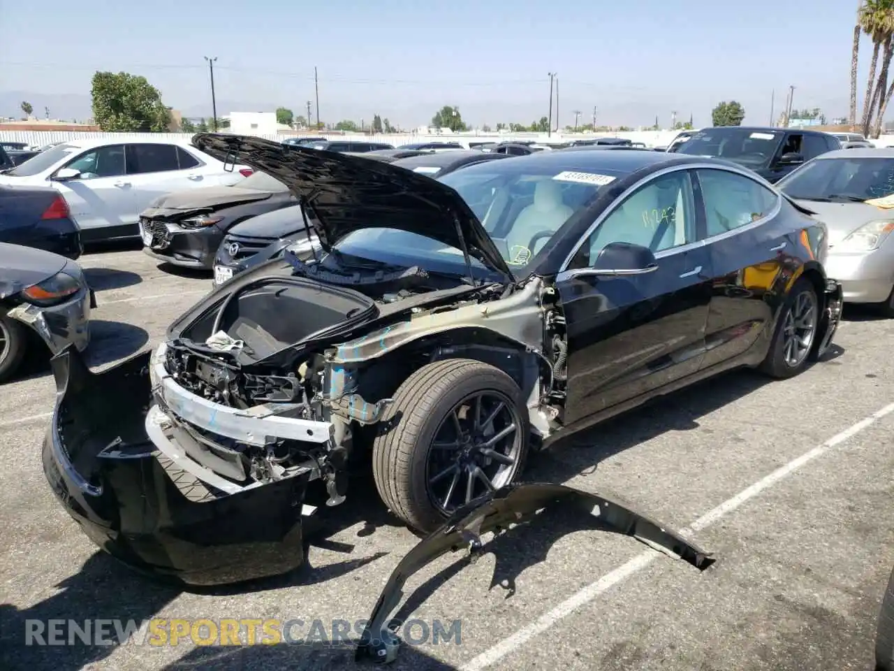2 Photograph of a damaged car 5YJ3E1EA6LF738106 TESLA MODEL 3 2020