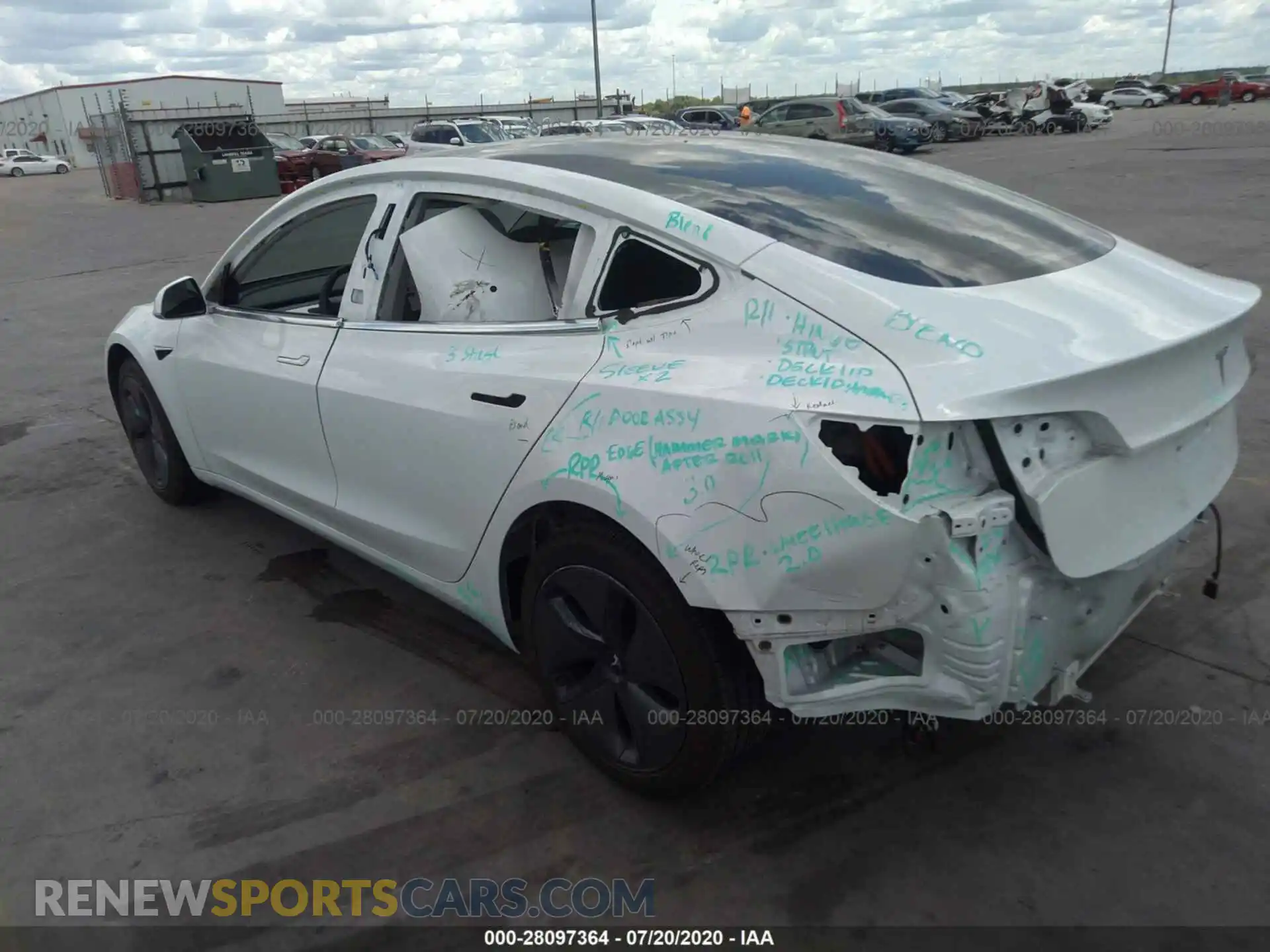 3 Photograph of a damaged car 5YJ3E1EA7LF591102 TESLA MODEL 3 2020