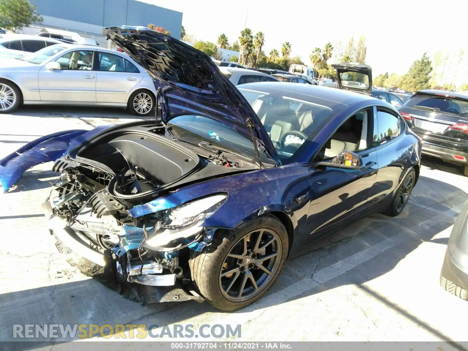 2 Photograph of a damaged car 5YJ3E1EA7LF807644 TESLA MODEL 3 2020