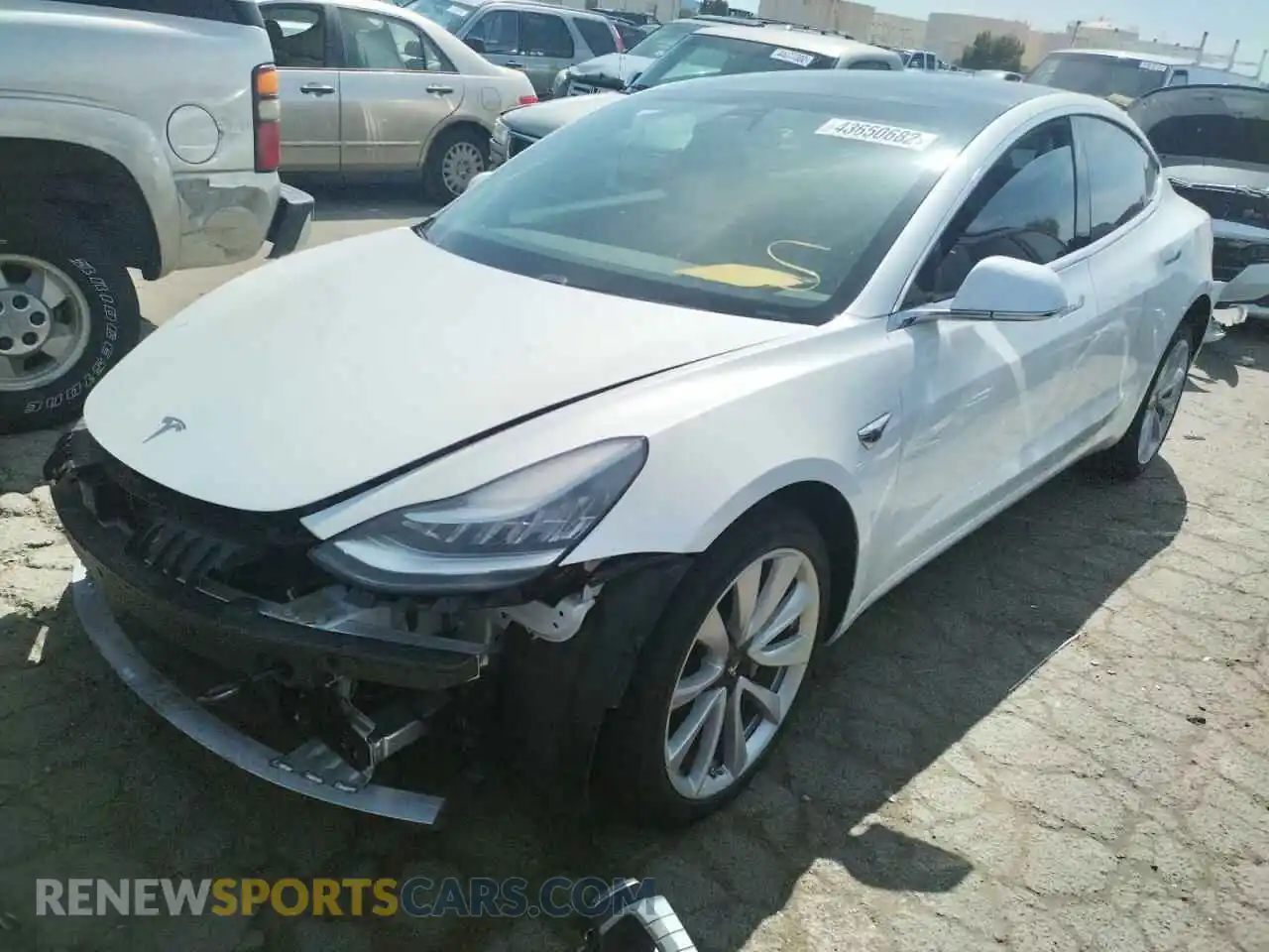 2 Photograph of a damaged car 5YJ3E1EA8LF632708 TESLA MODEL 3 2020