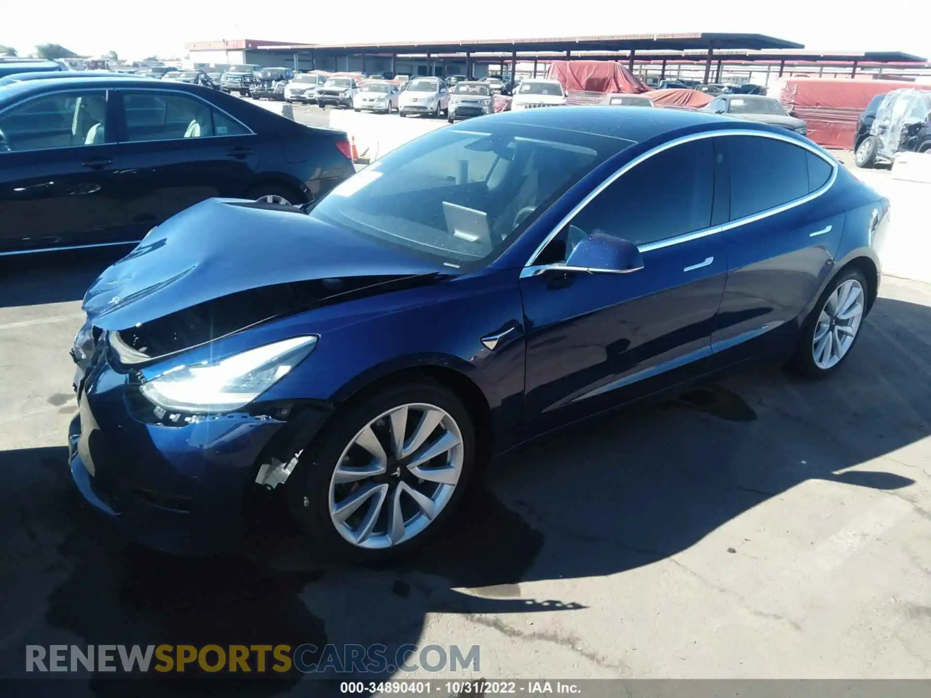 2 fotografías del automóvil dañado 5YJ3E1EA8LF740763 TESLA MODEL 3 2020